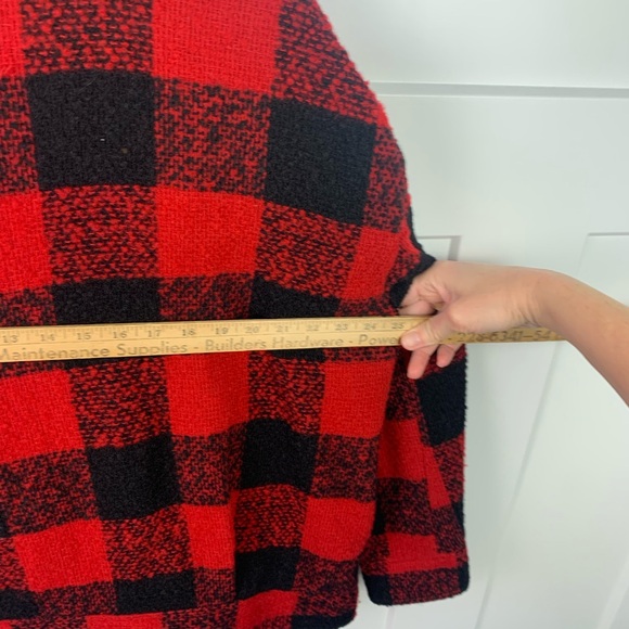 William Rast LARGE Red Black Wool Coat Buffalo Check Preppy Winter Timberlake - Picture 10 of 10